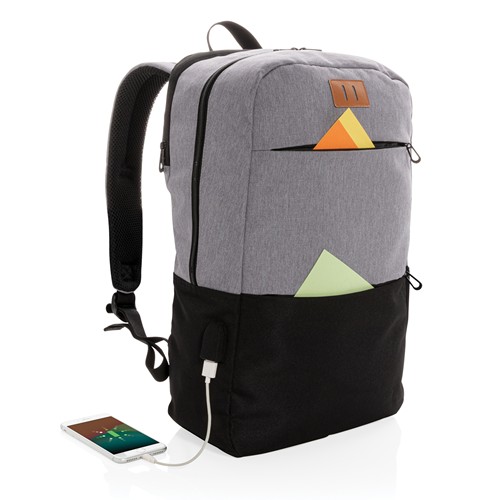 black Mochila moderna ordenador 15,6¨ USB y RFID sin PVC