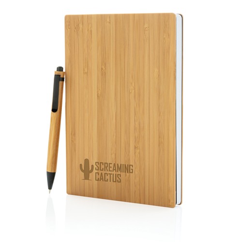 Set carnets de notes A5 et stylo en bambou thumbnail 6