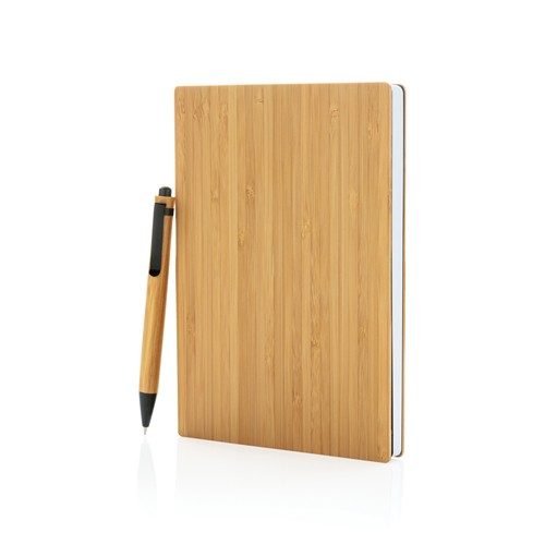 Set carnets de notes A5 et stylo en bambou - 2