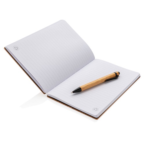 Set carnets de notes A5 et stylo en bambou - 4