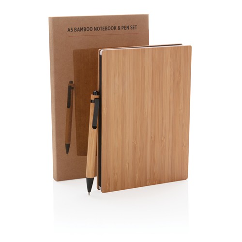 Set carnets de notes A5 et stylo en bambou - 8