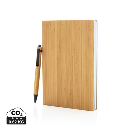 Set carnets de notes A5 et stylo en bambou - 1
