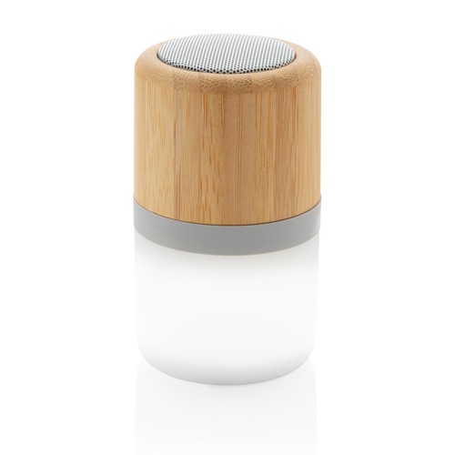 Enceinte 3W en bambou avec lumière d'ambiance - 4