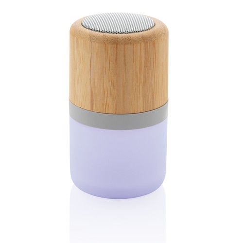 Enceinte 3W en bambou avec lumière d'ambiance - 6