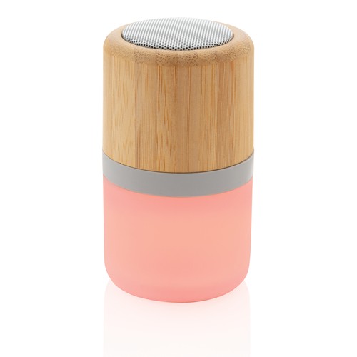 Enceinte 3W en bambou avec lumière d'ambiance - 7
