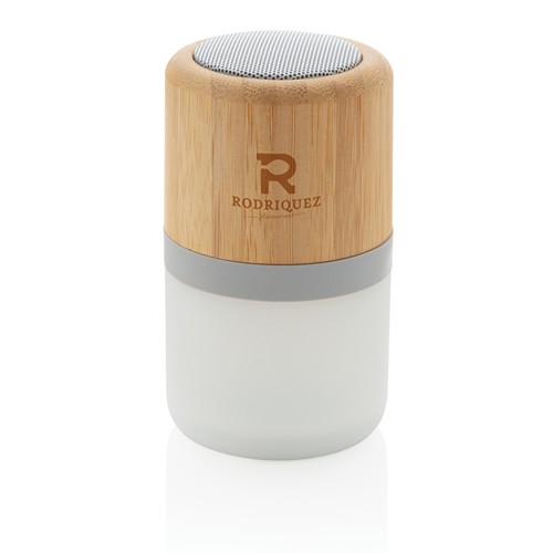 Enceinte 3W en bambou avec lumière d'ambiance - 9