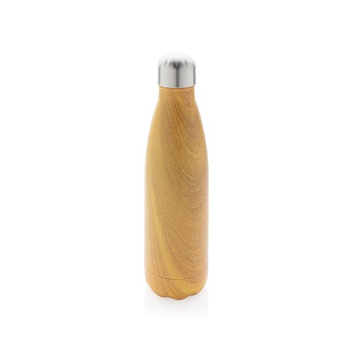 yellow Botella aislada al vacío con estampado de madera
