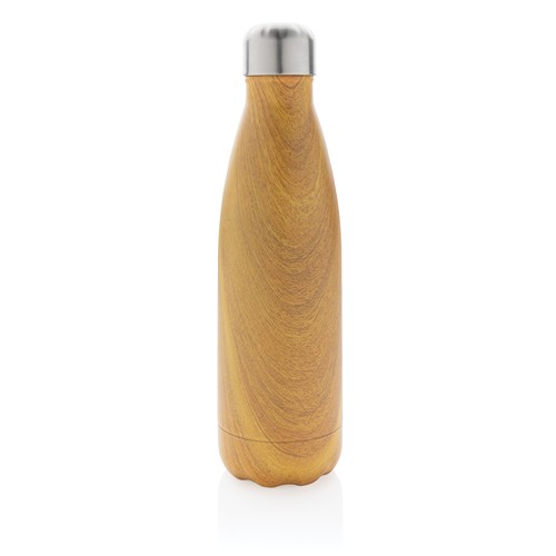 yellow Botella aislada al vacío con estampado de madera