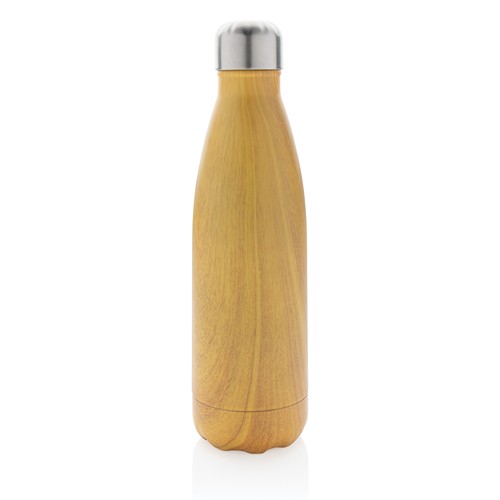 yellow Botella aislada al vacío con estampado de madera