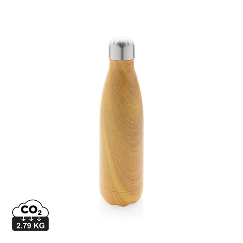 BOTELLA AISLADA AL VACÍO CON ESTAMPADO DE MADERA