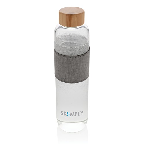 Bouteille en verre avec couvercle en bambou Impact - 4