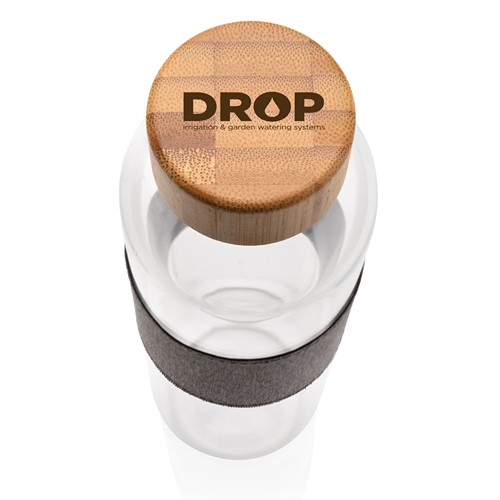 Bouteille en verre avec couvercle en bambou Impact - 5