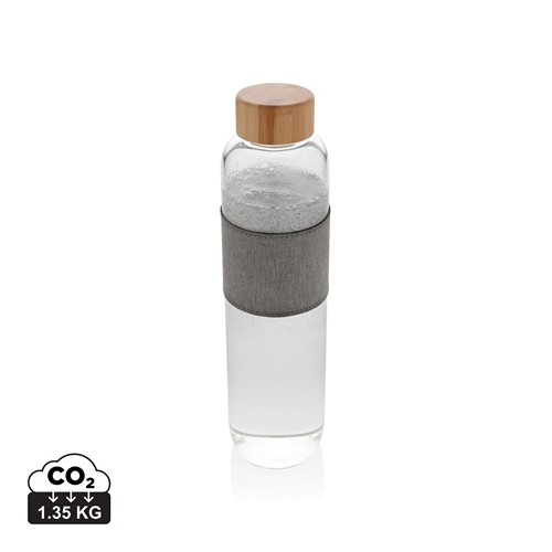 Bouteille en verre avec couvercle en bambou Impact - 1