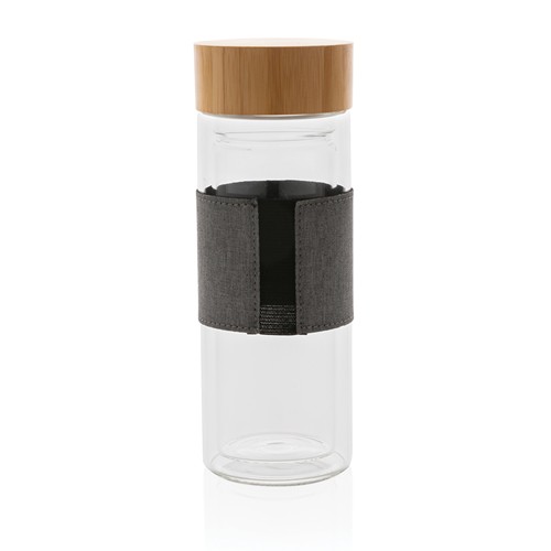 transparente Botella Impact de vidrio de borosilicato de doble pared