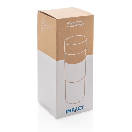 transparente Botella Impact de vidrio de borosilicato de doble pared
