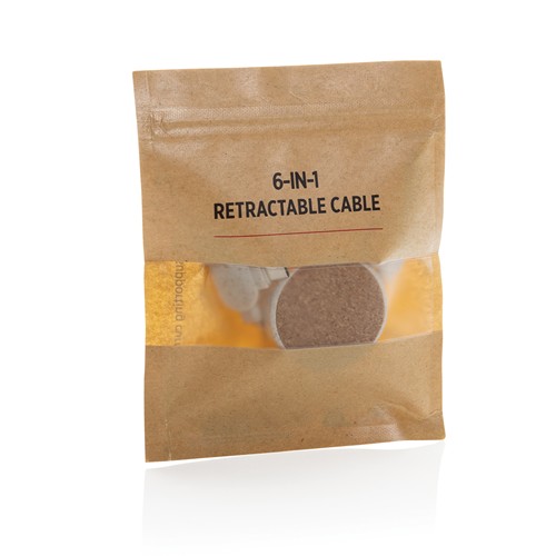Câble rétractable 6 en 1 en liège et fibre de paille - 3