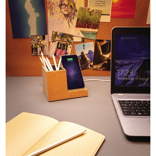 Chargeur à induction 5W en liège avec porte-crayons - 9