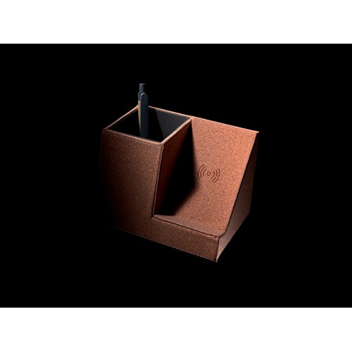 Chargeur à induction 5W en liège avec porte-crayons - 10