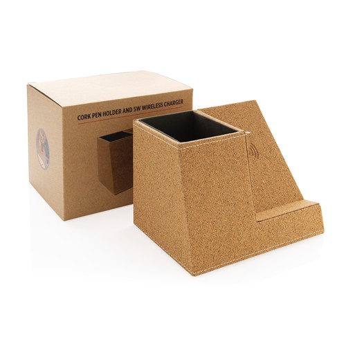 Chargeur à induction 5W en liège avec porte-crayons - 11