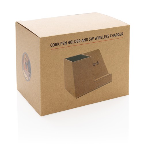 Chargeur à induction 5W en liège avec porte-crayons - 12