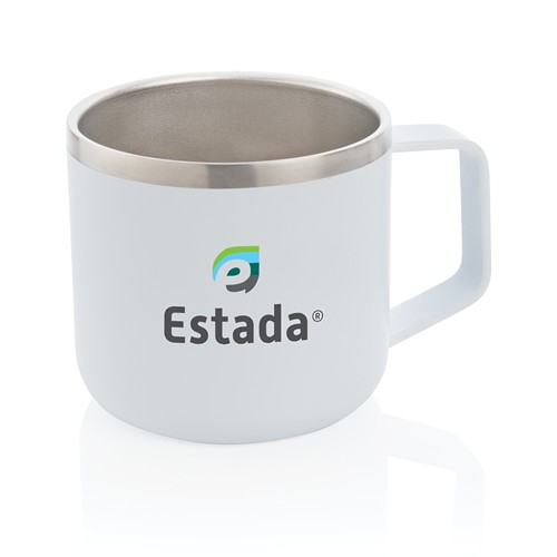 white Taza de acero inoxidable