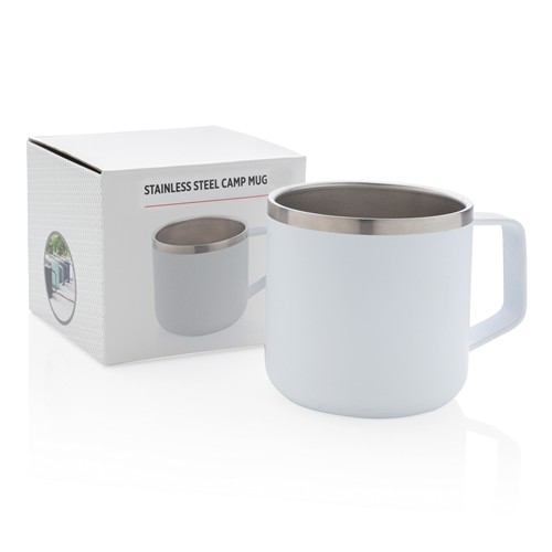 white Taza de acero inoxidable