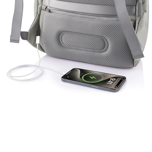 gris claro Bobby Soft, mochila antirrobo