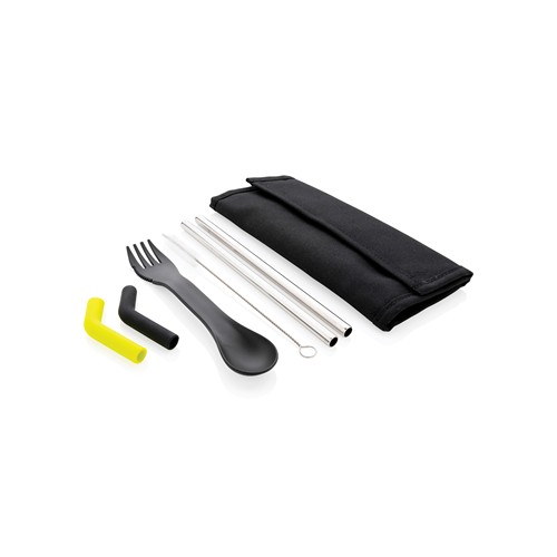 Set pailles 2 pcs et couverts Tierra - 2