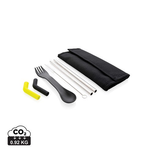 Set pailles 2 pcs et couverts Tierra - 1