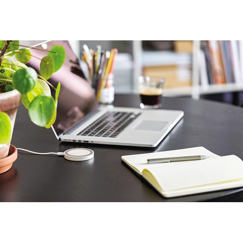 Chargeur sans fil rond en fibre de paille de 5W - 7