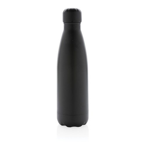 black Botella de acero inoxidable al vacío de color sólido 500ml