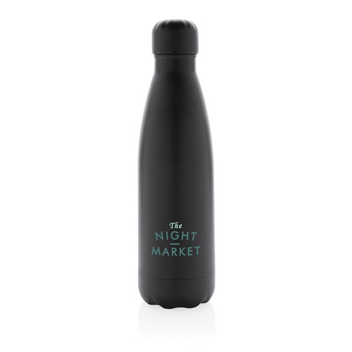black Botella de acero inoxidable al vacío de color sólido 500ml