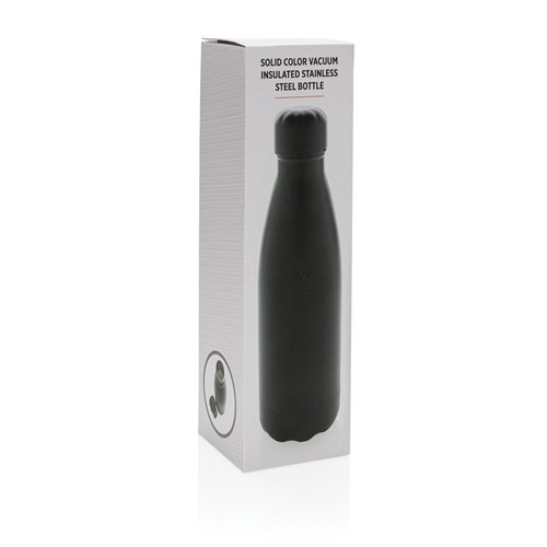 black Botella de acero inoxidable al vacío de color sólido 500ml