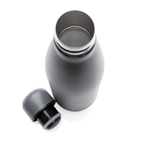 gray Botella de acero inoxidable al vacío de color sólido 500ml