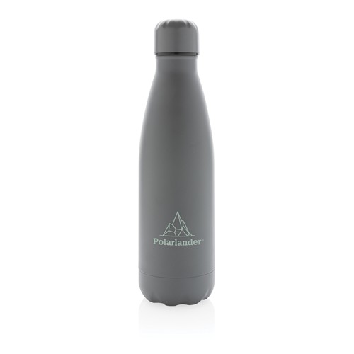 gray Botella de acero inoxidable al vacío de color sólido 500ml