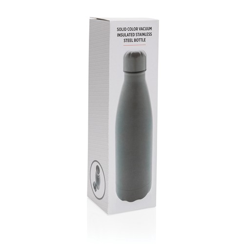 gray Botella de acero inoxidable al vacío de color sólido 500ml
