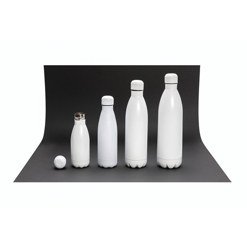 white Botella de acero inoxidable al vacío de color sólido 500ml