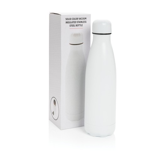 white Botella de acero inoxidable al vacío de color sólido 500ml