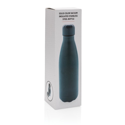 blue Botella de acero inoxidable al vacío de color sólido 500ml