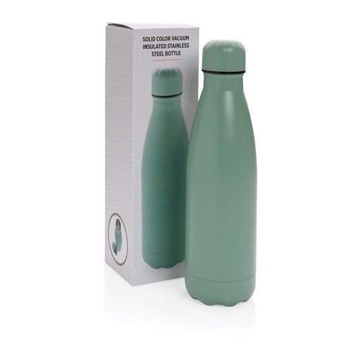 green Botella de acero inoxidable al vacío de color sólido 500ml