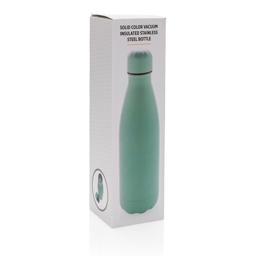 green Botella de acero inoxidable al vacío de color sólido 500ml