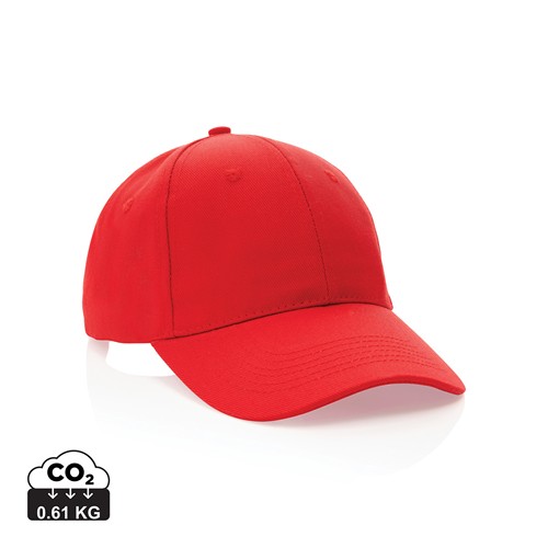 red Gorra Impact 6 paneles 280gr de algodón reciclado