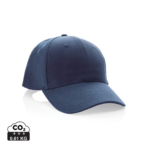 azul marino Gorra Impact 6 paneles 280gr de algodón reciclado