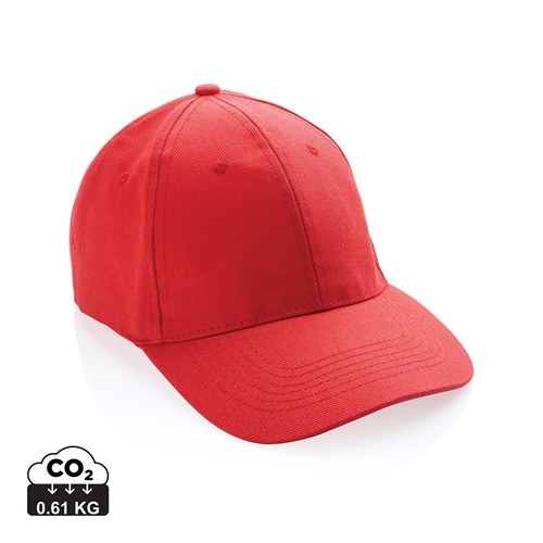 rojo claro Gorra Impact 6 paneles 280gr de algodón reciclado
