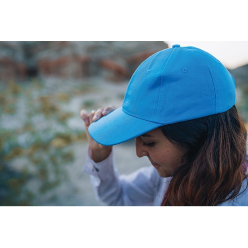 azul claro Gorra Impact 6 paneles 280gr de algodón reciclado