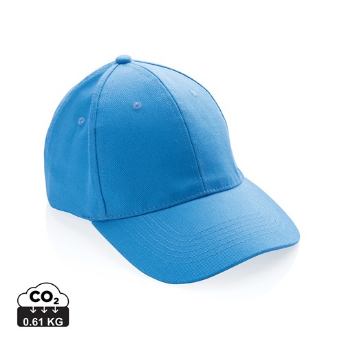 azul claro Gorra Impact 6 paneles 280gr de algodón reciclado