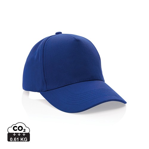 blue Gorra de algodón reciclado Impact 280gr con trazador AWARE™