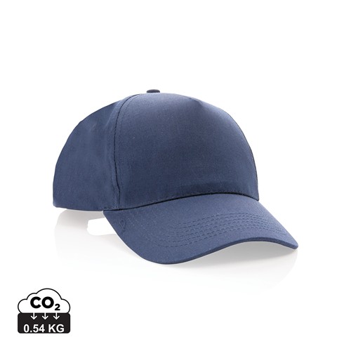azul marino Gorra de algodón reciclado Impact 190 gr con trazador AWARE™