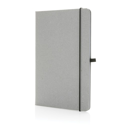 gris claro Libreta A5 de cuero reciclado GRS de tapa dura