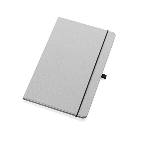 gris claro Libreta A5 de cuero reciclado GRS de tapa dura